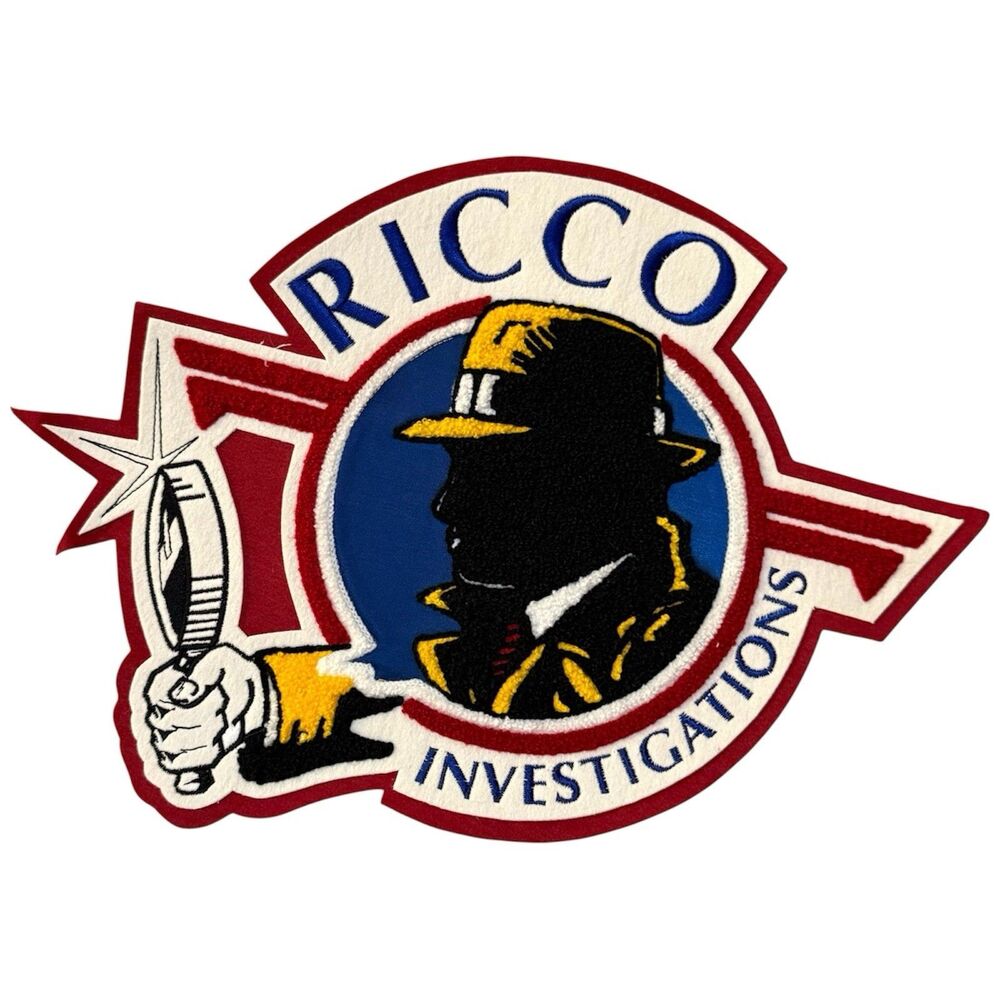 Vintage Disney Dick Tracy Ricco Investigations Large Embroidered Patch 14.5x10.5